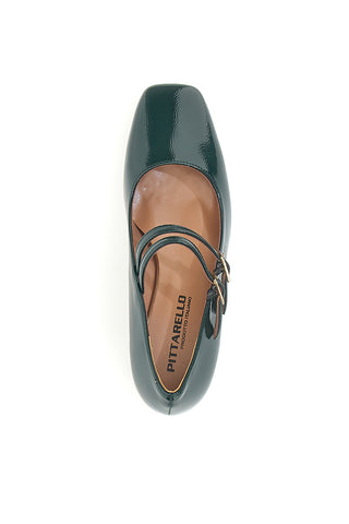 Décolleté Mary Jane Verde Scuro con Cinturini PITTARELLO C5010