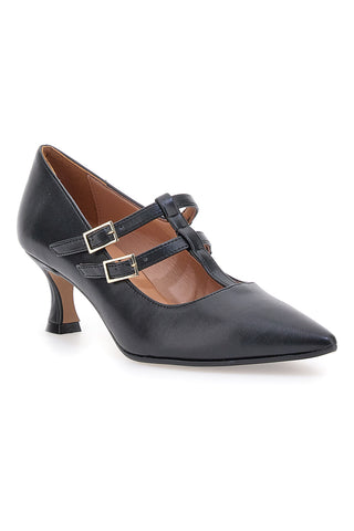 Schwarze Pumps mit 6 cm Absatz, hergestellt in Italien, cm Pittarello P6012