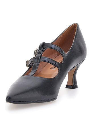 Schwarze Pumps mit 6 cm Absatz, hergestellt in Italien, cm Pittarello P6012