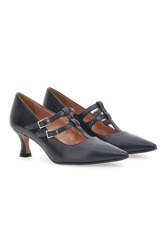 Schwarze Pumps mit 6 cm Absatz, hergestellt in Italien, cm Pittarello P6012