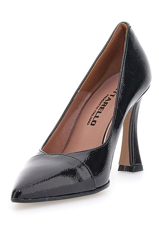 Schwarze Pumps mit 9 cm Absatz, hergestellt in Italien, Pittarello P907
