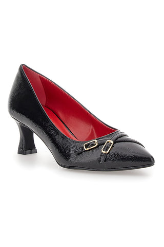 Décolleté in vernice Nera Con tacco a rocchetto Pittarello Glam 3703