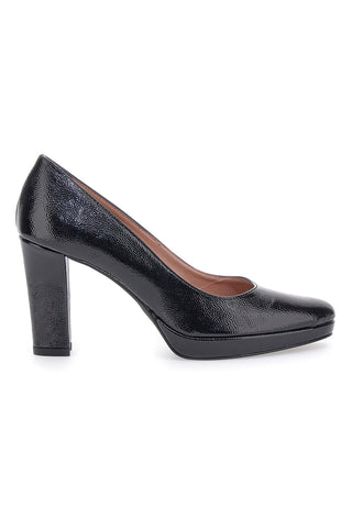 Schwarze Pumps mit glänzendem Effekt und breitem Absatz PITTARELLO GLAM 1043PY