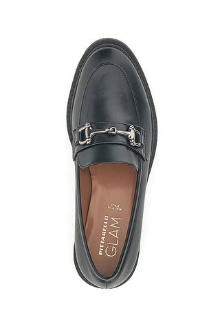 Mattschwarzer Mokassin mit Horsebit PITTARELLO GLAM 3500FC