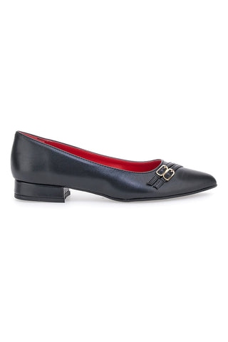 Schwarze spitze Ballerinas mit Riemen Pittarello Glam 3668