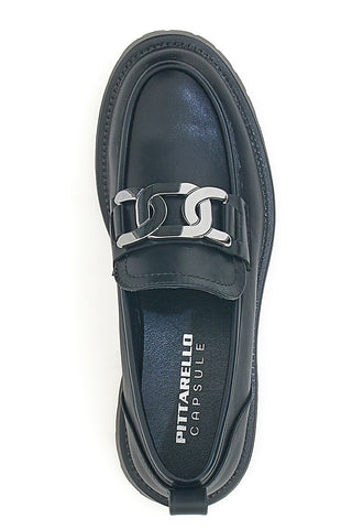 Schwarze Loafers mit silbernen Details PITTARELLO CAPSULE 24126019 