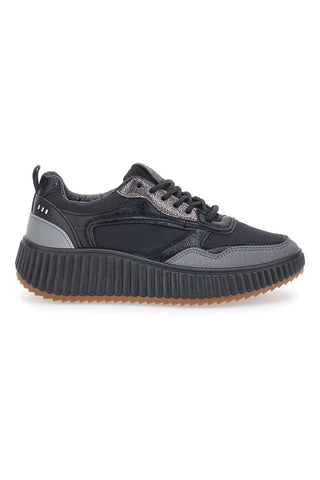 Schwarze Sneakers mit Schnürsenkeln FIRST LADY 012