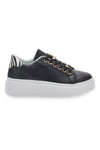 Schwarze Sneakers mit Charms First Lady 011 für Damen