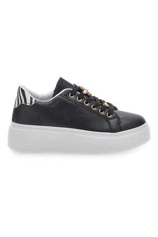 Schwarze Sneakers mit Charms First Lady 011 für Damen