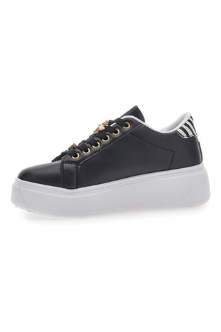 Schwarze Sneakers mit Charms First Lady 011 für Damen