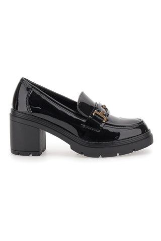 Schwarze Slipper mit Absatz The First 475