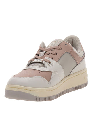 Sneakers Bianche e Rosa Con Tomaia In Pelle TOMMY JEANS BASKET TONAL LOGO