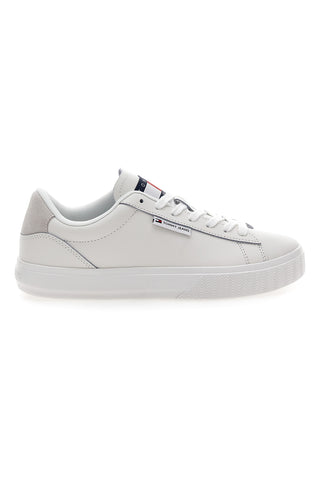 Weiße Sneakers mit Obermaterial aus Leder TOMMY JEANS CUPSOLE SNEAKER ESS