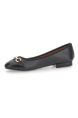 Ballerine Nere con Fibbia Decorativa Oro THE FIRST IDE172