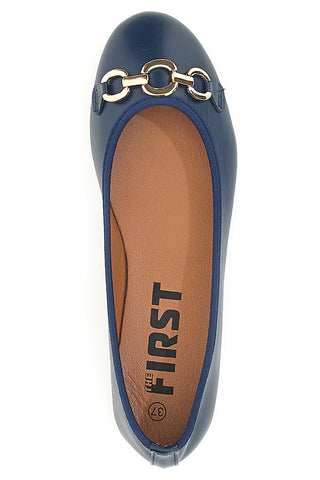 Ballerine Navy con Fibbia Decorativa Oro THE FIRST IDE172