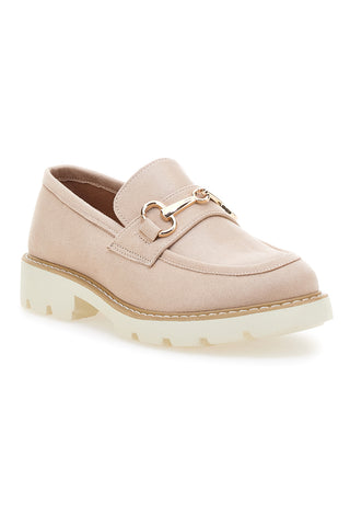 Mocassini Beige con Suola a Contrasto Bianca LE HAVRE PARIS BL602915