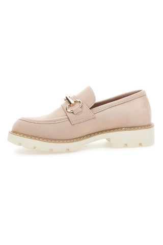 Mocassini Beige con Suola a Contrasto Bianca LE HAVRE PARIS BL602915