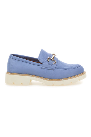 Blaue Loafer mit weißer Kontrastsohle LE HAVRE PARIS BL602915