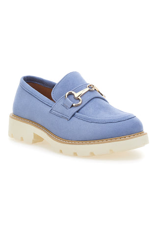 Blaue Loafer mit weißer Kontrastsohle LE HAVRE PARIS BL602915