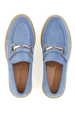 Blaue Loafer mit weißer Kontrastsohle LE HAVRE PARIS BL602915