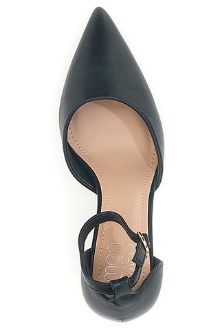 Schwarze Pumps mit spitzer Spitze und Knöchelriemen MON DIEU DO19813