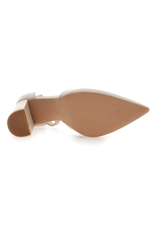 Beige Pumps mit spitzer Spitze und Knöchelriemen MON DIEU DO19813