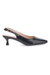MON DIEU FDS246C Schwarze Lack-Slingback-Pumps