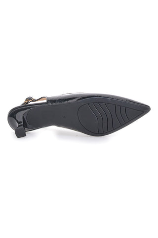 MON DIEU FDS246C Schwarze Lack-Slingback-Pumps