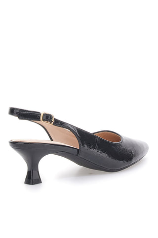 MON DIEU FDS246C Schwarze Lack-Slingback-Pumps