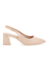 Décolleté Slingback Nude con Tacco con Dettaglio Effetto Cromato Mon Dieu DQ50233