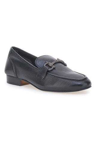 Mocassini Neri con Morsetto Made in Italy in Vera Pelle PITTARELLO GLAM A600102
