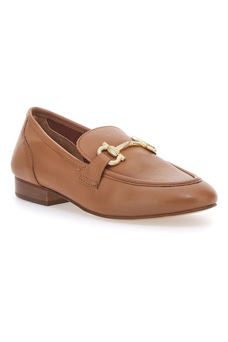 Mocassini Marroni con Morsetto Dorato Made in Italy in Vera Pelle PITTARELLO GLAM A600103