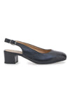 Schwarze Slingback-Pumps mit niedrigem Absatz First Line 21684LIDY