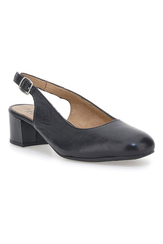 Schwarze Slingback-Pumps mit niedrigem Absatz First Line 21684LIDY