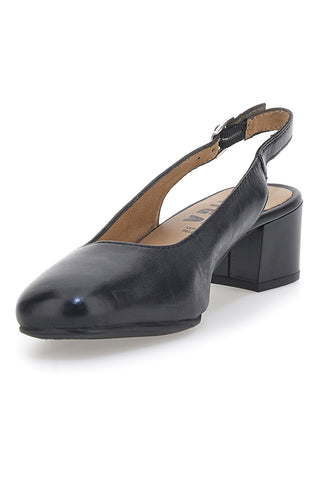 Schwarze Slingback-Pumps mit niedrigem Absatz First Line 21684LIDY