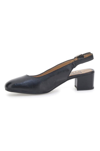 Schwarze Slingback-Pumps mit niedrigem Absatz First Line 21684LIDY