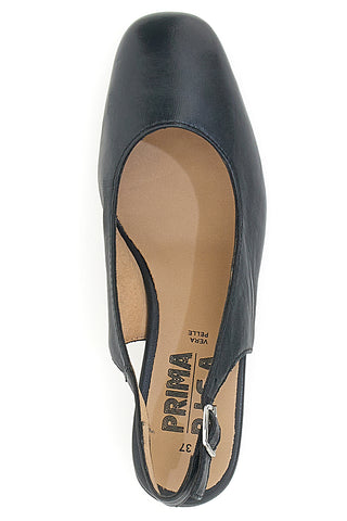 Schwarze Slingback-Pumps mit niedrigem Absatz First Line 21684LIDY
