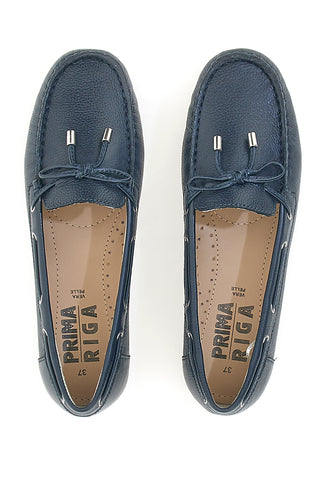 Marineblaue Slipper mit Schleife in der ersten Reihe 14988CARS