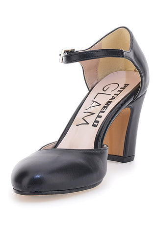 Schwarze Pumps mit Fesselriemchen Made in Italy PITTARELLO GLAM 2561