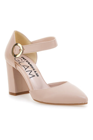 Hautfarbene Pumps mit spitzer Spitze und Riemchen PITTARELLO CLASS 2122