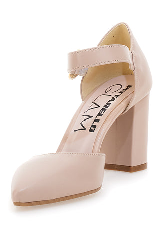 Hautfarbene Pumps mit spitzer Spitze und Riemchen PITTARELLO CLASS 2122
