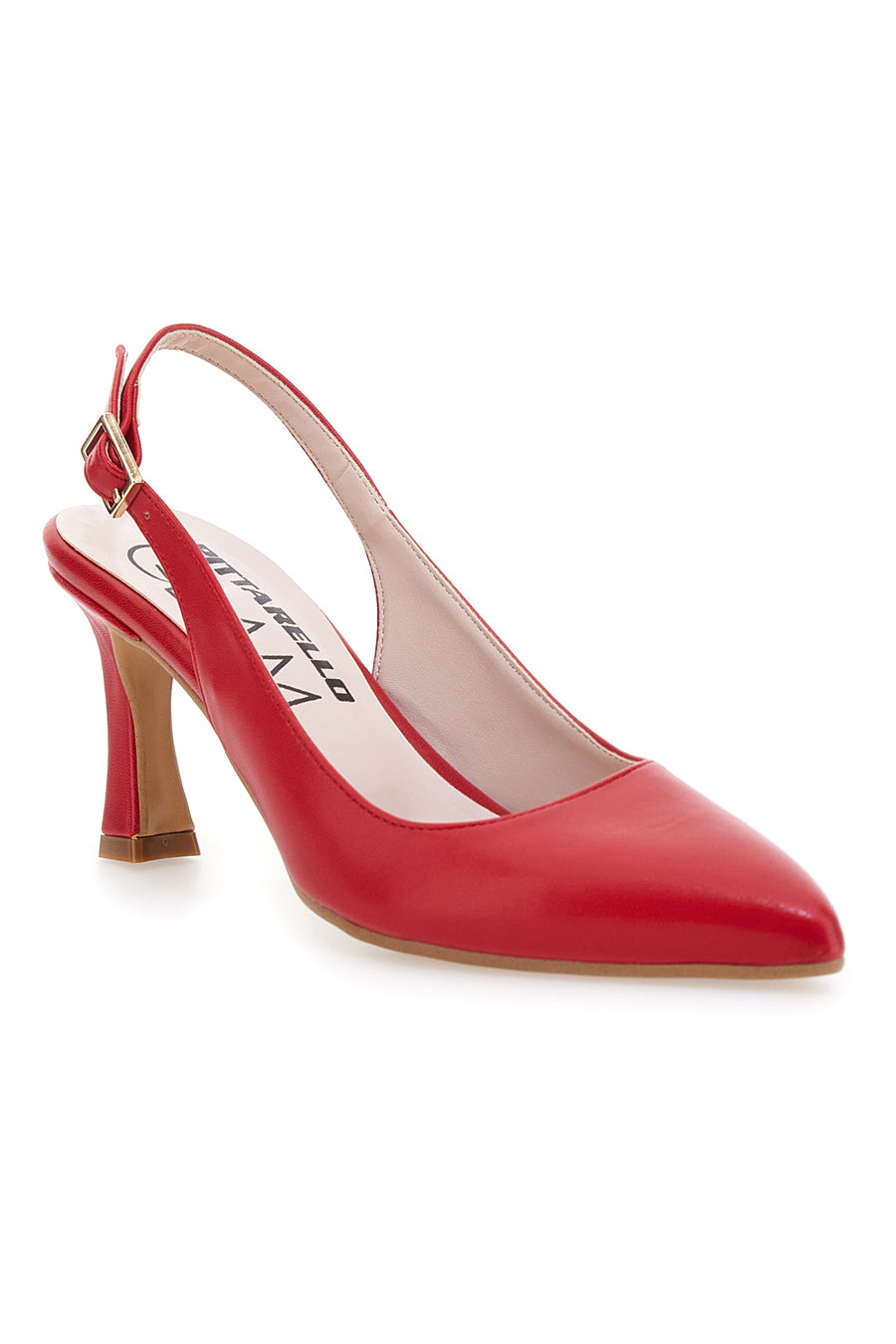 Scarpa Decollete Simil Chanel Décolleté Rosse Slingback Con