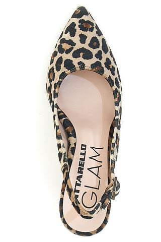 Décolleté Leopardate Slingback con Tacco Medio PITTARELLO GLAM 2371