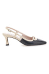 Décolleté Nere e Biege Con Cinturino Slingback PITTARELLO GLAM 2246