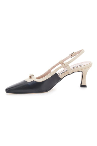 Décolleté Nere e Biege Con Cinturino Slingback PITTARELLO GLAM 2246