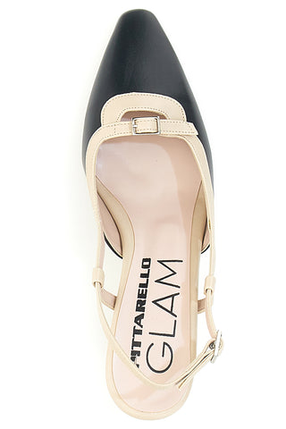 Décolleté Nere e Biege Con Cinturino Slingback PITTARELLO GLAM 2246