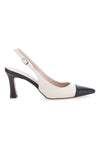 Décolleté Slingback Beige e Nere A Punta Made in Italy PITTARELLO LOVE 256