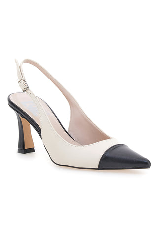 Décolleté Slingback Beige e Nere A Punta Made in Italy PITTARELLO LOVE 256