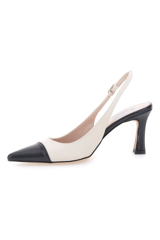 Décolleté Slingback Beige e Nere A Punta Made in Italy PITTARELLO LOVE 256