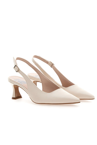 Dekolleté Slingback Creme Spitz Made in Italy PITTARELLO LOVE 503